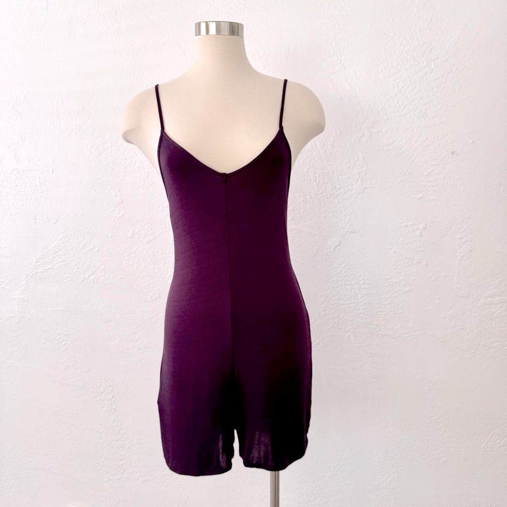 Mango Suit Romper in Rich Plum Criss Cross Straps